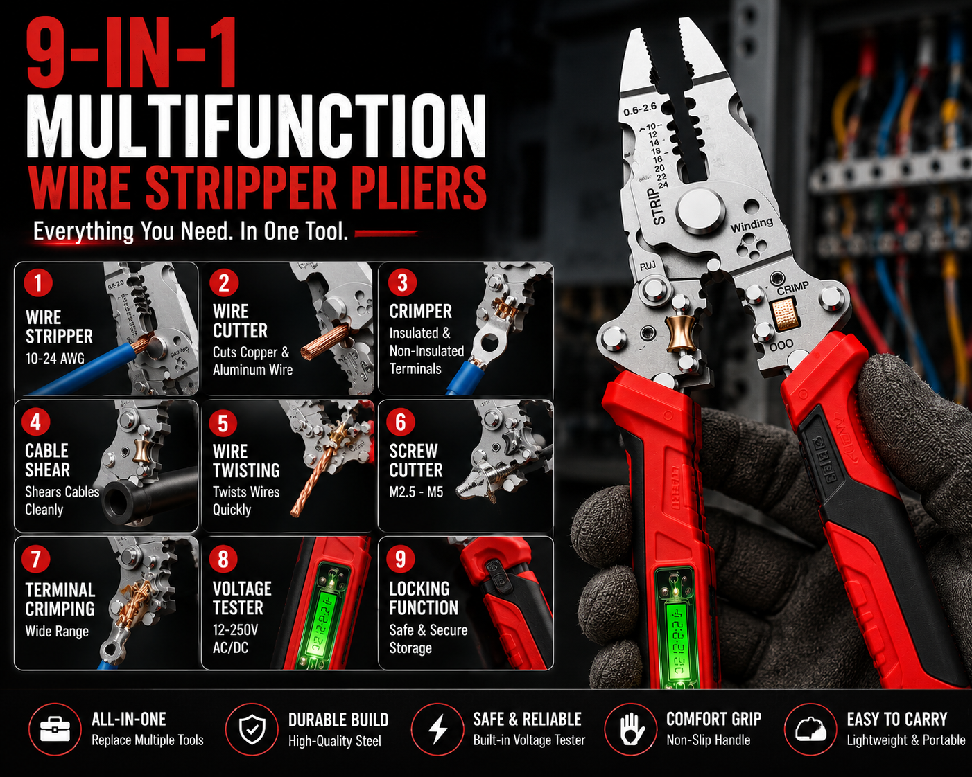 VoltPro™ 9-in-1 Electrician Multi Tool